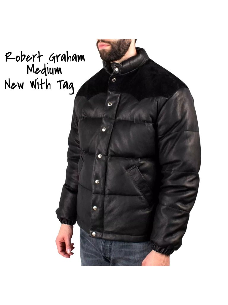 Robert Graham Men's Black Puffer Jacket - Medium, New With Tags